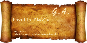 Gavrila Atád névjegykártya